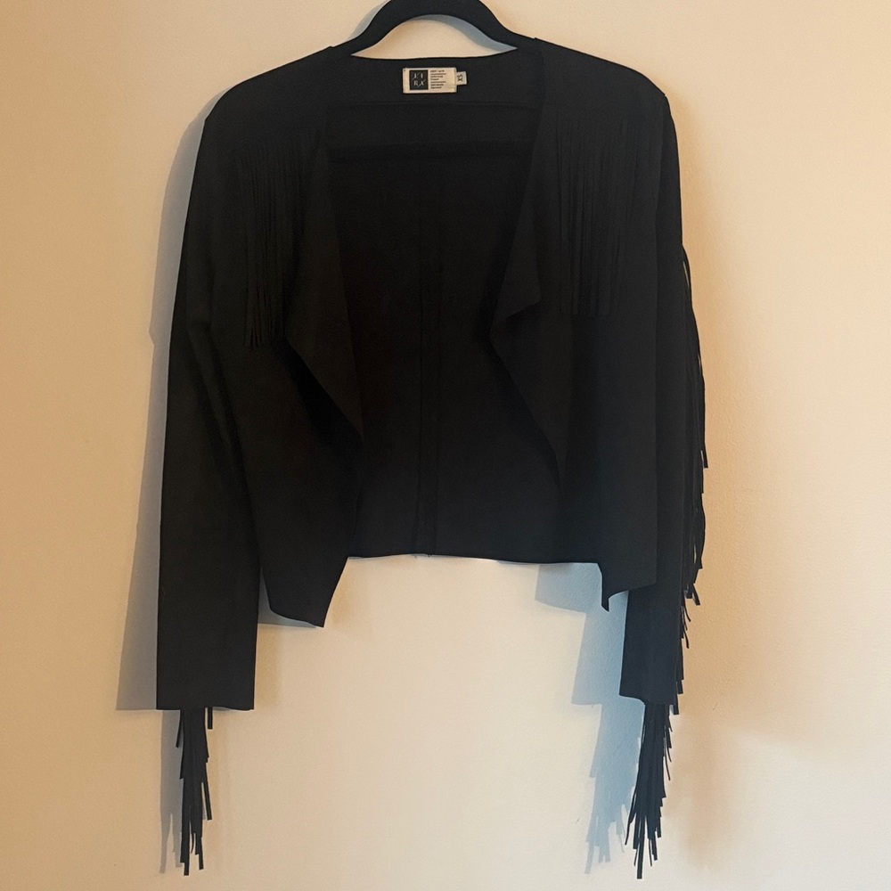 Lira Women's Black Fringe Shrug